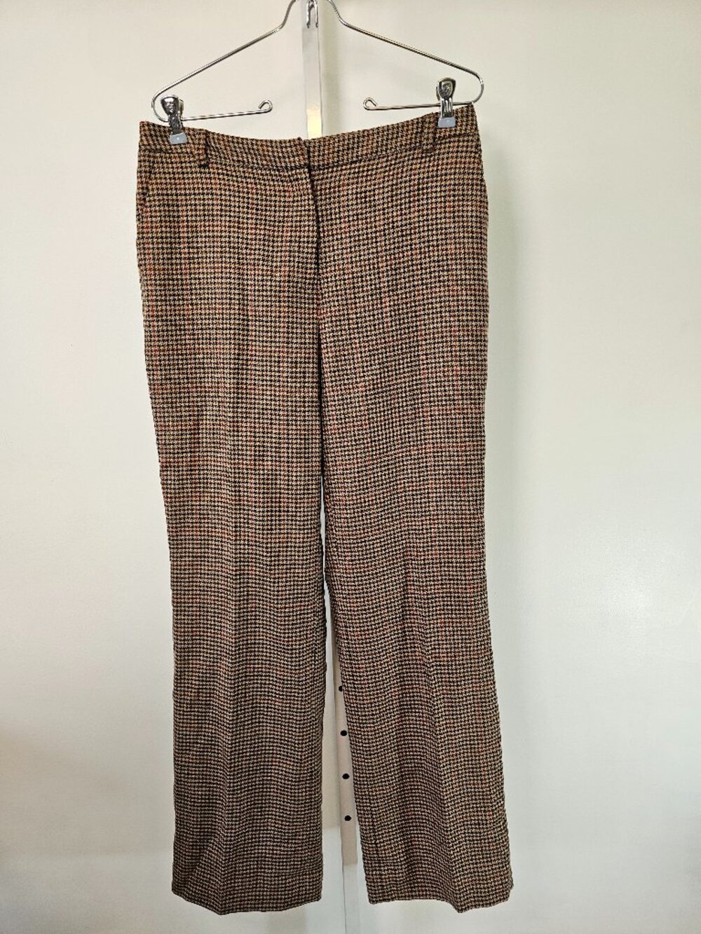 Vintage Casual Corner Trousers Brown Wool Herringbone Peppy Office Academia 8